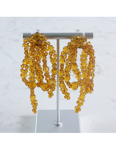 Kolczyki MAXI KOKARDKI Z KORALIKÓW XXL Lolita...