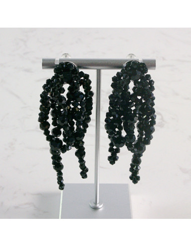 Kolczyki MAXI KOKARDKI Z KORALIKÓW XXL Lolita...