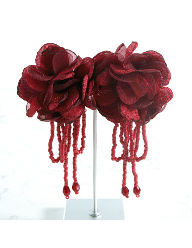 Kolczyki MAXI KWIATY BOHO Z MATERIAŁU XXL...