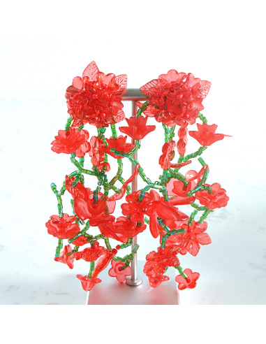 Kolczyki MAXI XXL ZJAWISKOWE KWIATY BOHO Lolita...