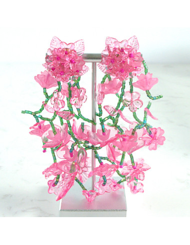 Kolczyki MAXI XXL ZJAWISKOWE KWIATY BOHO Lolita...