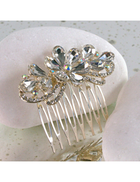 GRZEBIEŃ wsuwany do włosów wtykowy ozdobny diamenty Lolita Akcesoria CRYSTAL