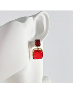 Kolczyki KAMIENIE CZERWONE  BRYLANTY 2