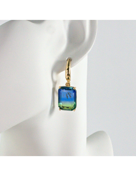 Kolczyki KAMIENIE ELEGANCKIE NIEBIESKIE CIENIOWANE BRYLANTY