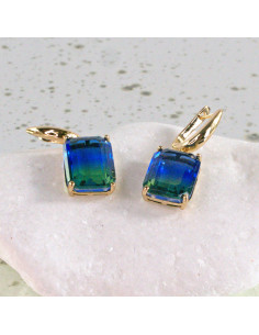 Kolczyki KAMIENIE ELEGANCKIE NIEBIESKIE CIENIOWANE BRYLANTY 2