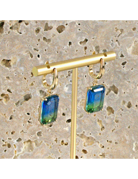 Kolczyki KAMIENIE ELEGANCKIE NIEBIESKIE CIENIOWANE BRYLANTY