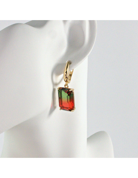 Kolczyki KAMIENIE ELEGANCKIE NIEBIESKIE CIENIOWANE BRYLANTY