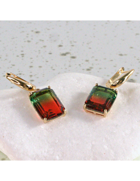 Kolczyki KAMIENIE ELEGANCKIE NIEBIESKIE CIENIOWANE BRYLANTY