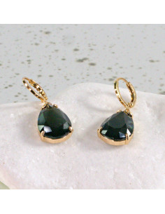 Kolczyki KAMIENIE ELEGANCKIE GRAFITOWE ŁEZKI 2