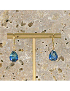 Kolczyki KAMIENIE ELEGANCKIE CIENIOWANE NIEBIESKIE ŁEZKI 2