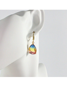 Kolczyki KAMIENIE ELEGANCKIE CIENIOWANE ŁEZKI