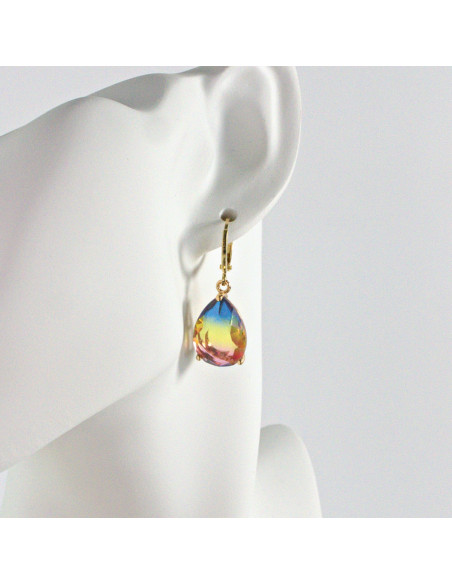 Kolczyki KAMIENIE ELEGANCKIE CIENIOWANE ŁEZKI