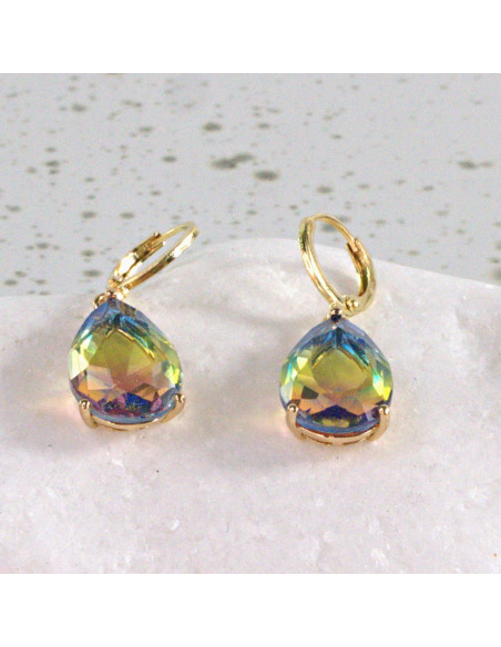 Kolczyki KAMIENIE ELEGANCKIE CIENIOWANE ŁEZKI