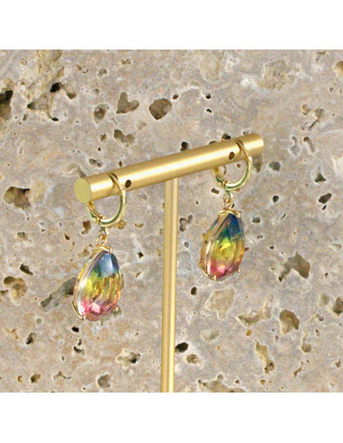 Kolczyki KAMIENIE ELEGANCKIE CIENIOWANE ŁEZKI