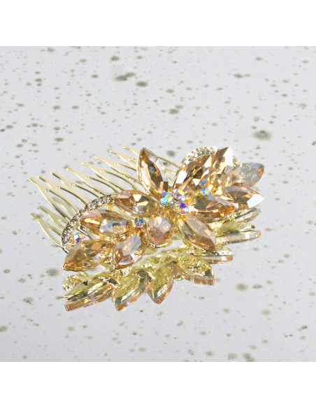 GRZEBIEŃ wsuwany do włosów wtykowy ozdobny diamenty Lolita Akcesoria ZŁOTY