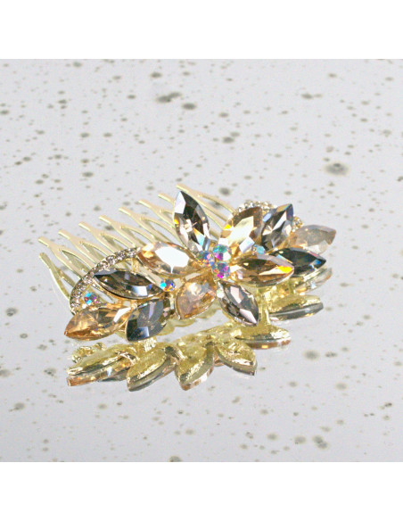 GRZEBIEŃ wsuwany do włosów wtykowy ozdobny diamenty Lolita Akcesoria GRAFIT