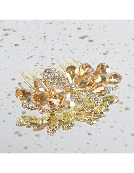 GRZEBIEŃ wsuwany do włosów wtykowy ozdobny diamenty Lolita Akcesoria ZŁOTY