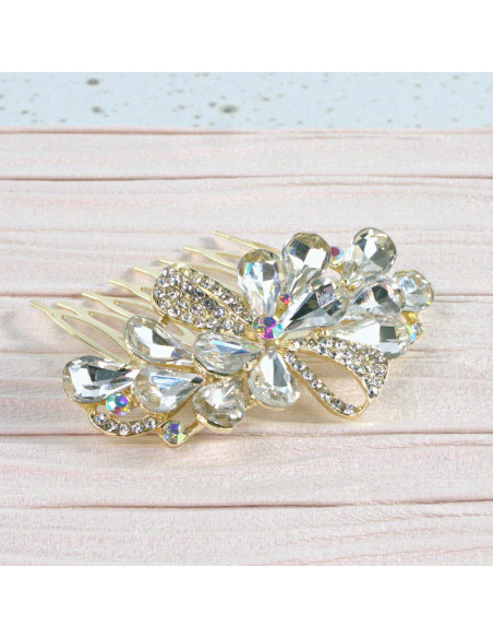 GRZEBIEŃ wsuwany do włosów wtykowy ozdobny diamenty Lolita Akcesoria CRYSTAL