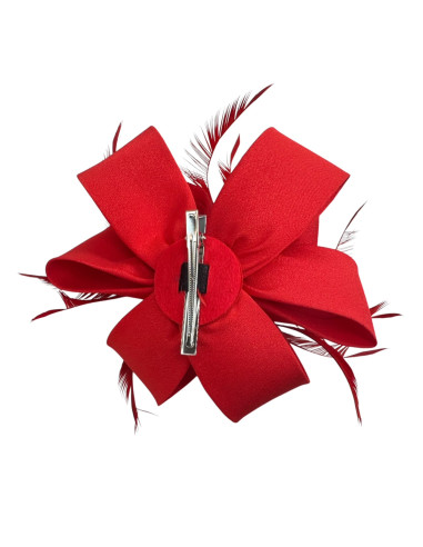 KWIAT Z MATERIAŁU na GŁOWĘ BROSZKA KOKARDA...