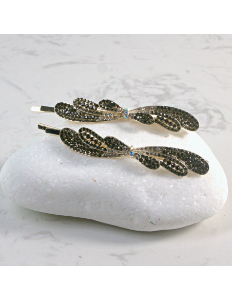 Wsuwka do włosów z kryształkami 2 szt. Lolita Akcesoria GRAFIT