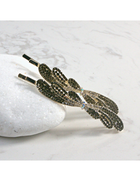 Wsuwka do włosów z kryształkami 2 szt. Lolita Akcesoria GRAFIT