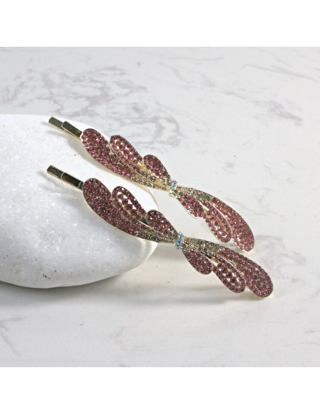 Wsuwka do włosów z kryształkami 2 szt. Lolita Akcesoria RÓŻ