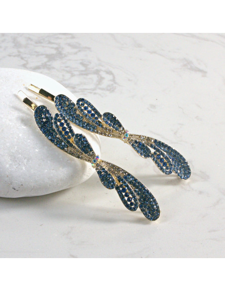 Wsuwka do włosów z kryształkami 2 szt. Lolita Akcesoria NIEBIESKI