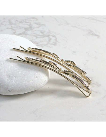 Wsuwka do włosów z kryształkami 2 szt. Lolita Akcesoria BURGUNDOWY