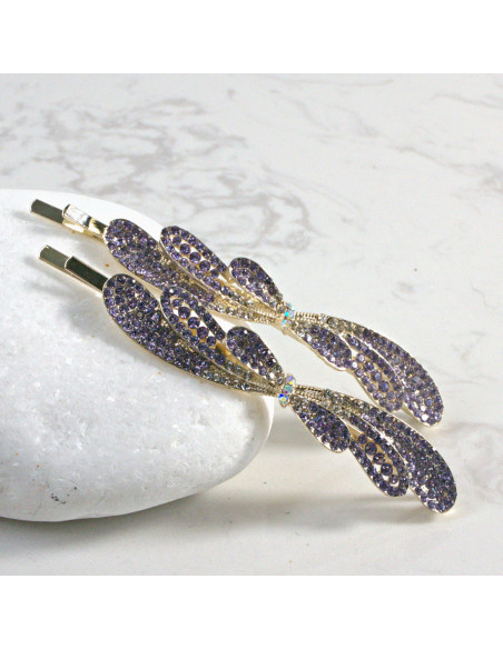 Wsuwka do włosów z kryształkami 2 szt. Lolita Akcesoria FIOLET
