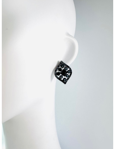 Kolczyki CZARNE WIECZOROWE ROMBY Lolita...