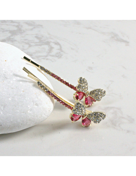 Wsuwka do włosów motylek  2 szt. Lolita Akcesoria CZERWONY