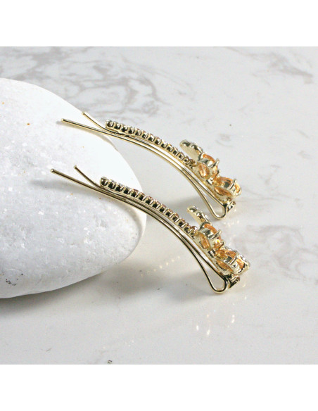 Wsuwka do włosów motylek  2 szt. Lolita Akcesoria MIODOWY