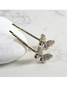 Wsuwka do włosów motylek  2 szt. Lolita Akcesoria GRAFIT 2