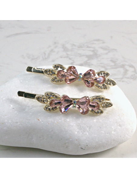 Wsuwka do włosów kokardka 2 szt. Lolita Akcesoria RÓŻOWY