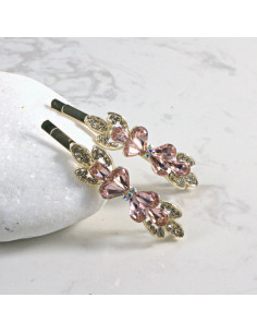 Wsuwka do włosów kokardka 2 szt. Lolita Akcesoria RÓŻOWY 2