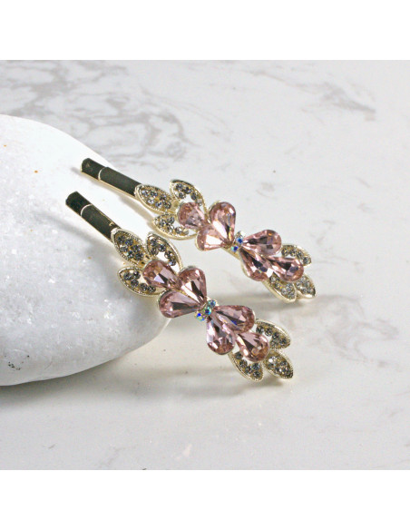 Wsuwka do włosów kokardka 2 szt. Lolita Akcesoria RÓŻOWY