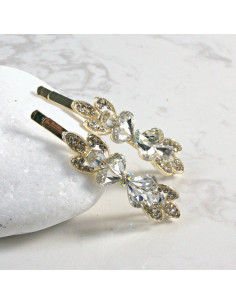 Wsuwka do włosów kokardka 2 szt. Lolita Akcesoria BEZBARWNY 2