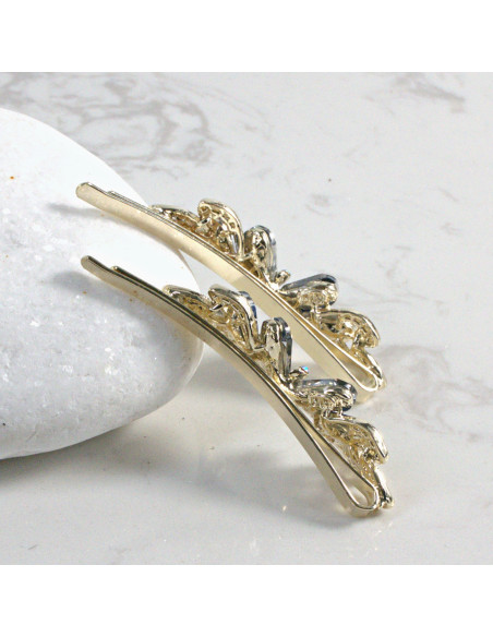 Wsuwka do włosów kokardka 2 szt. Lolita Akcesoria GRAFIT-NIEBIESKI