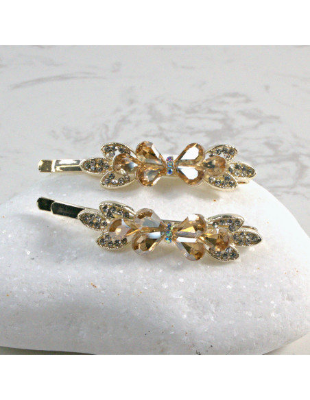 Wsuwka do włosów kokardka 2 szt. Lolita Akcesoria MIODOWY