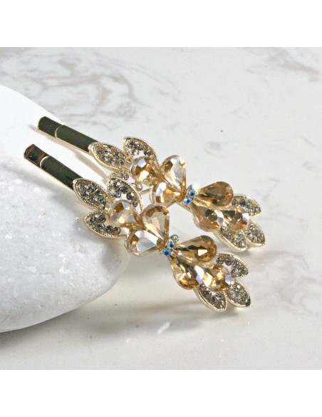 Wsuwka do włosów kokardka 2 szt. Lolita Akcesoria MIODOWY