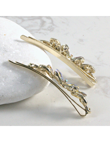 Wsuwka do włosów kokardka 2 szt. Lolita Akcesoria CRYSTAL AB