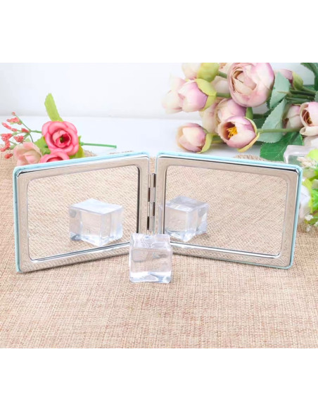 Eleganckie Składane Dwustronne Lusterko kieszonkowe do Kosmetyczki