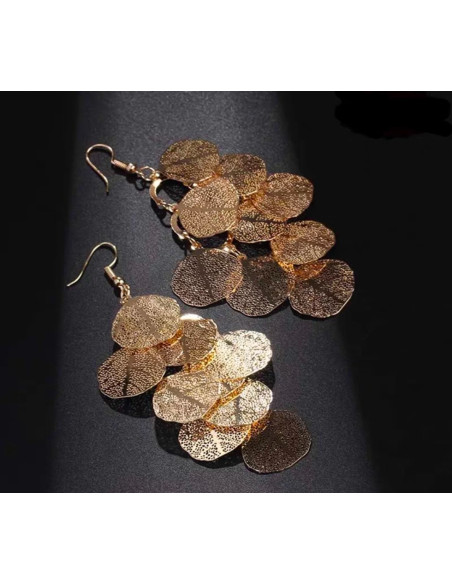 Kolczyki MAXI zwiewne ZŁOTE LISTKI