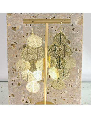 Kolczyki MAXI zwiewne ZŁOTE LISTKI