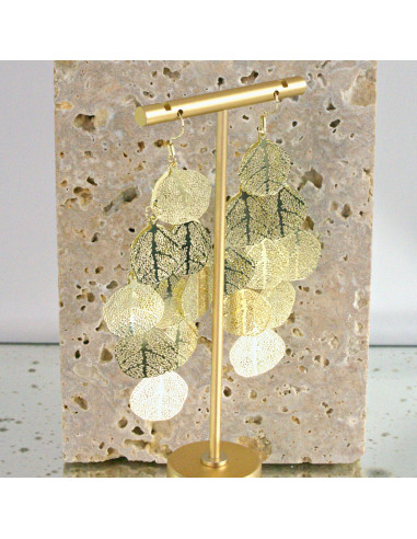 Kolczyki MAXI zwiewne ZŁOTE LISTKI