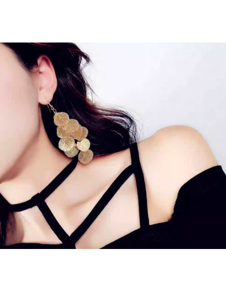 Kolczyki MAXI zwiewne ZŁOTE LISTKI