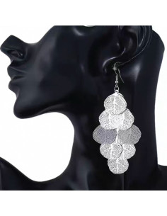 Kolczyki MAXI zwiewne Srebrne LISTKI