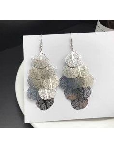Kolczyki MAXI zwiewne Srebrne LISTKI 2