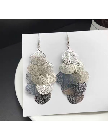 Kolczyki MAXI zwiewne Srebrne LISTKI
