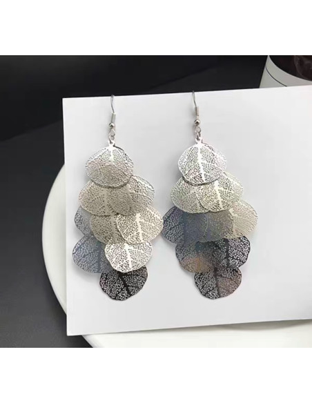 Kolczyki MAXI zwiewne Srebrne LISTKI